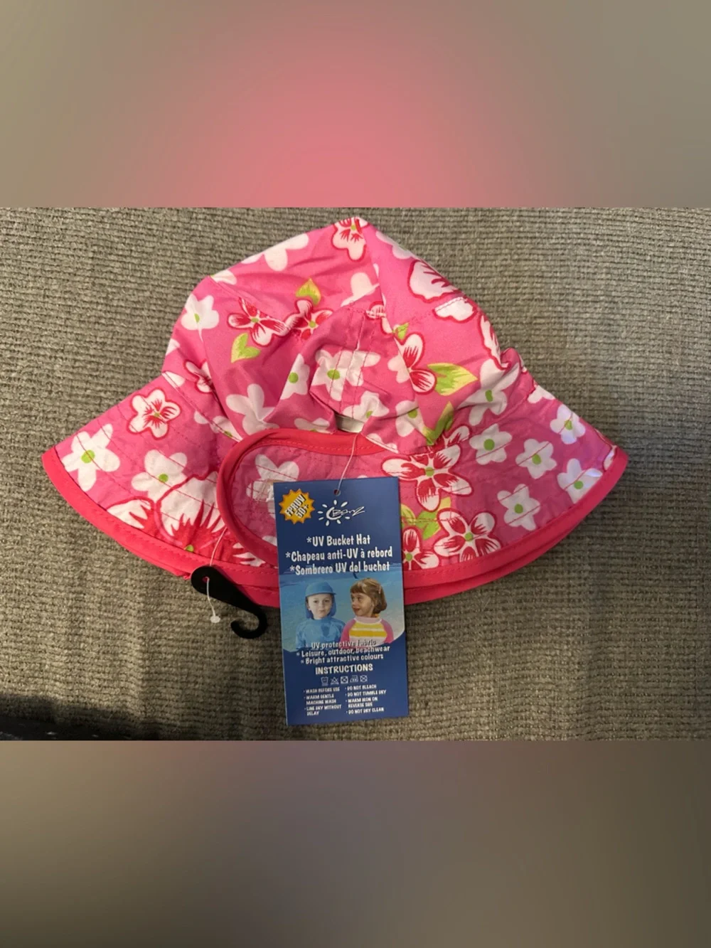 BaBy BanZ Pink Floral UV Bucket Hat for Kids